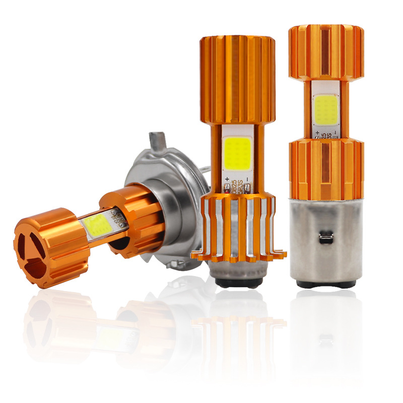 Factory direct sales of motorcycle LED headlights H6 three-sided high-power COB headlights BA20D large bulbs Item Picture