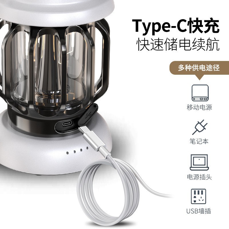 Infinitely dimmable retro outdoor camping lamp, tent lamp, camping site horse lamp, ultra-long battery life, ultra-bright, rechargeable details Picture
