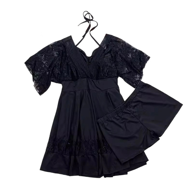 泳装/泳衣/女士连体泳衣/女童泳装/游泳衣女长袖穆斯林白底实物图