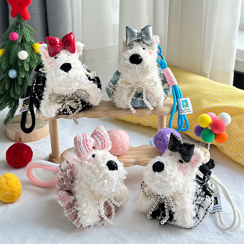 Wholesale of plush and colorful rope pendants for the night market event of the West Highland's messy puppy, as well as gift-grabbing machine and doll bag pendants Specification image