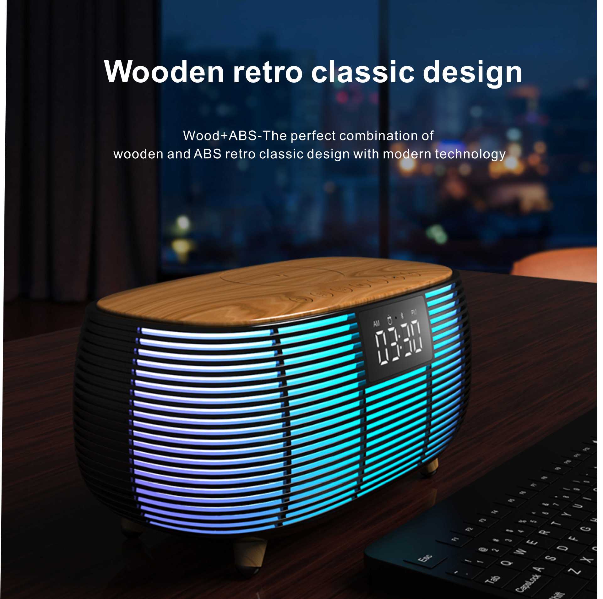 厂家跨境新款蓝牙音箱音响手机无线充电炫彩灯光                                      