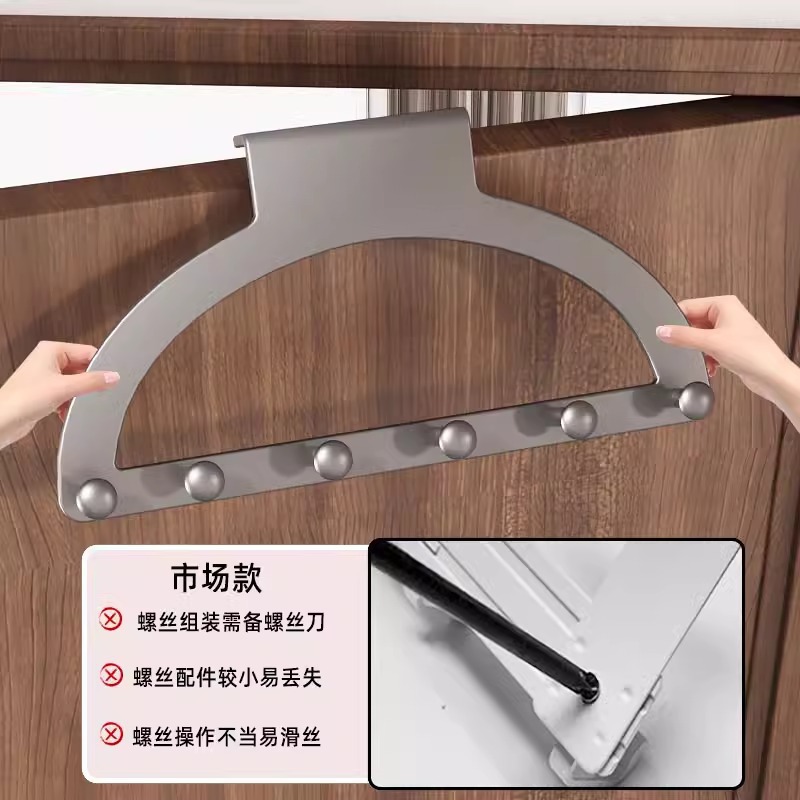 Extended door hook, extended coat hanger, bedroom door hanging rack, no need for drilling, door back storage and storage wonder, coat hook Specification image