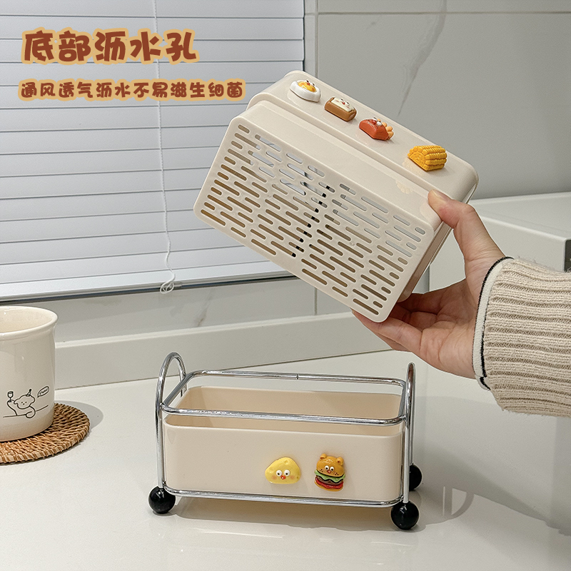 Chopstick storage box, household soup spoon storage, creative high appearance level countertop 筷笼 kitchen draining chopstick basket, chopstick holder details Picture