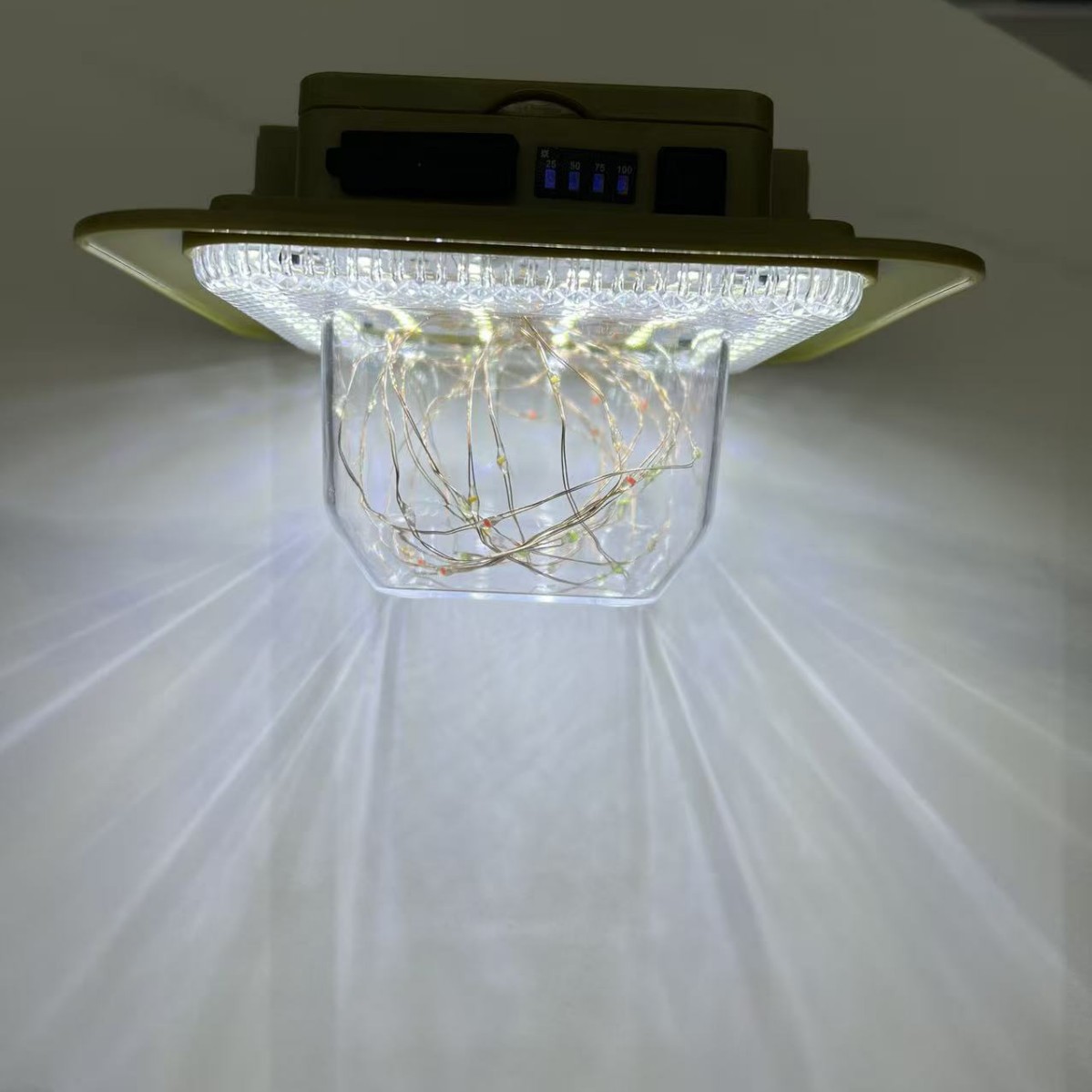 跨境爆款七彩氛围露营灯太阳能可充电多功能户外应急帐篷灯照明灯