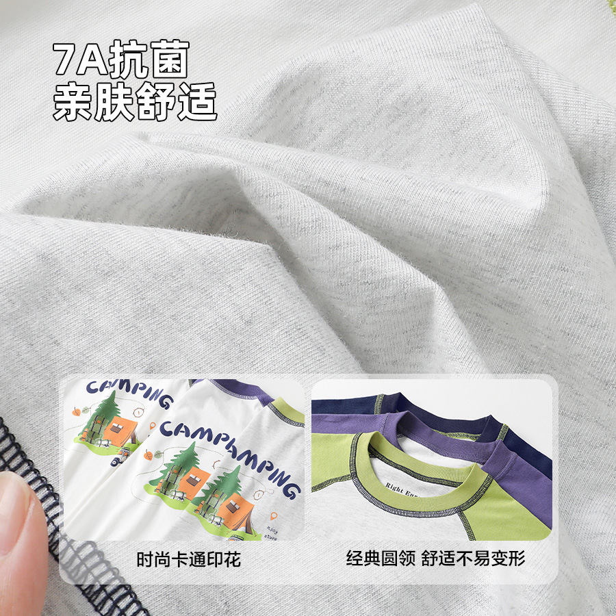 Youou Boys' short-sleeved T-shirt, summer baby outdoor antibacterial boneless children's clothing, children's baby top, half-sleeved clothes Application Scenario