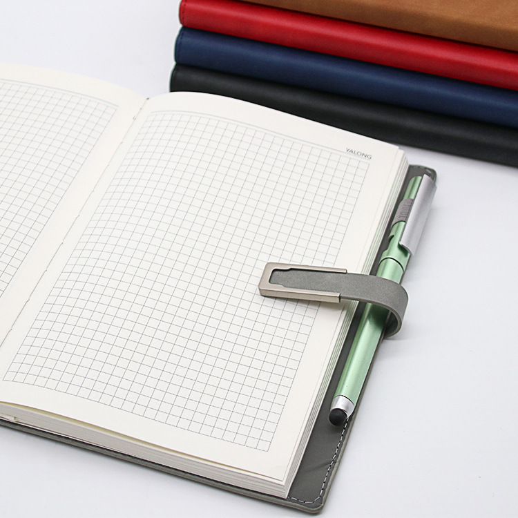 Yalong Cross-border's best-selling 5-color A5 leather cover 80g high-quality offset paper student work grid notebook Specification image
