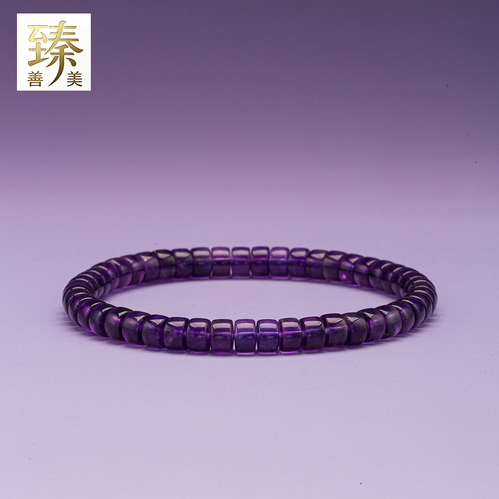 Natural crystal +925 silver + interlocking yellow dragon jade amethyst, amethyst bracelet, necklace, interlocking bracelet wholesale details Picture