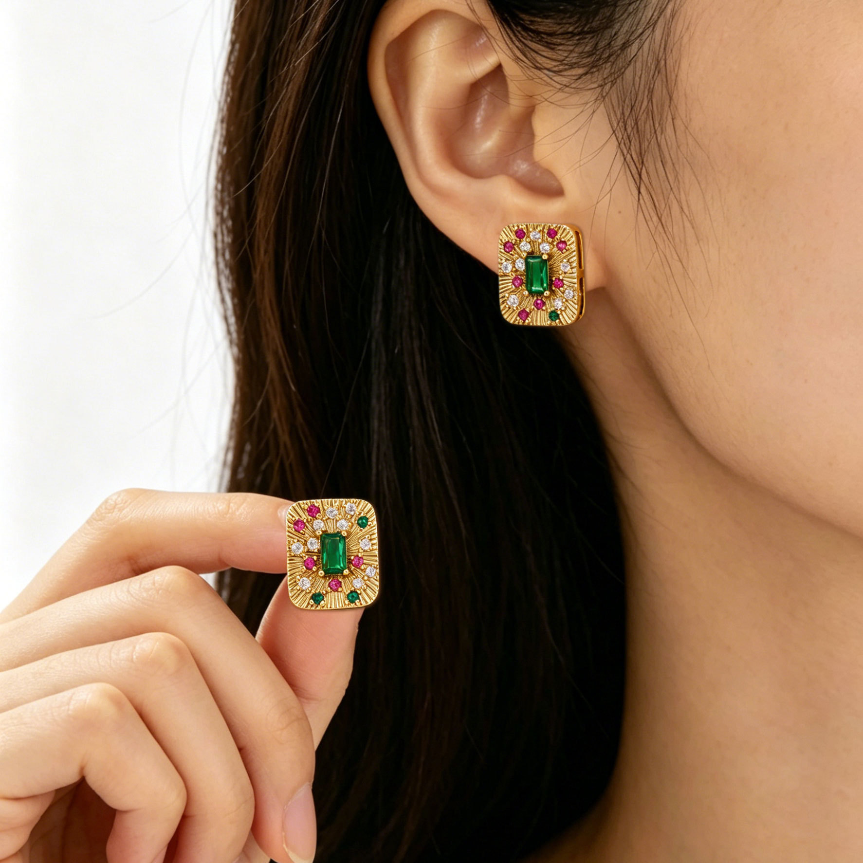Серебристый цирконий s925 серебряная игла высокого класса