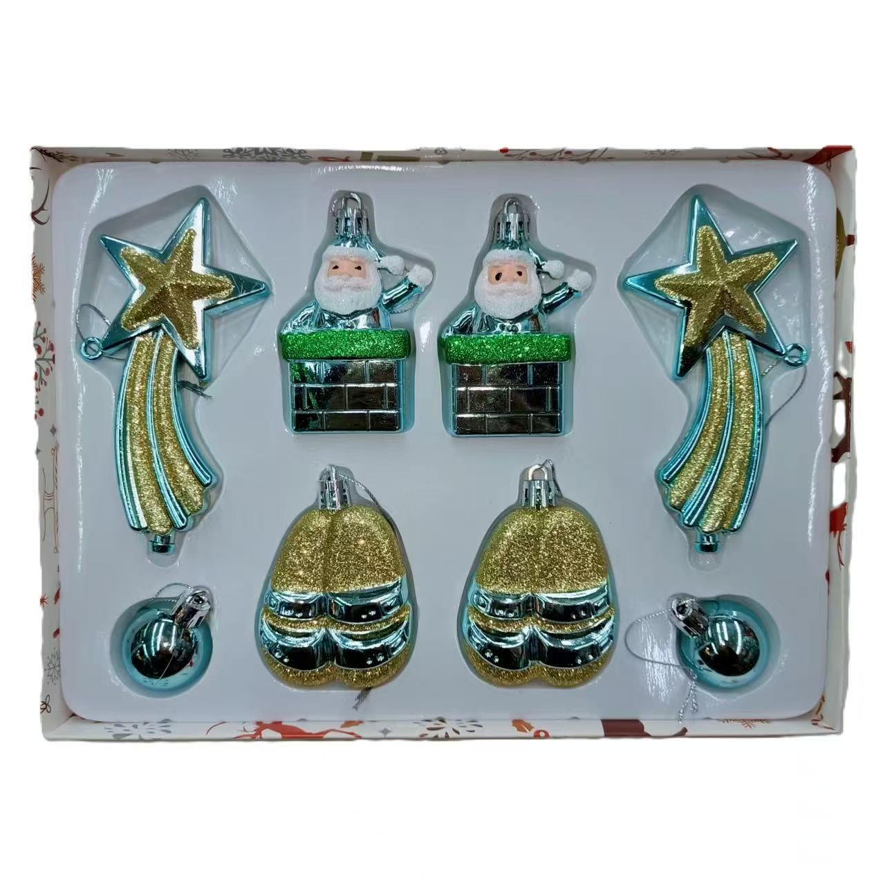 A large box of new cross-border Christmas decorations featuring Walnut soldiers and various irregular-shaped Christmas tree pendants Item Picture