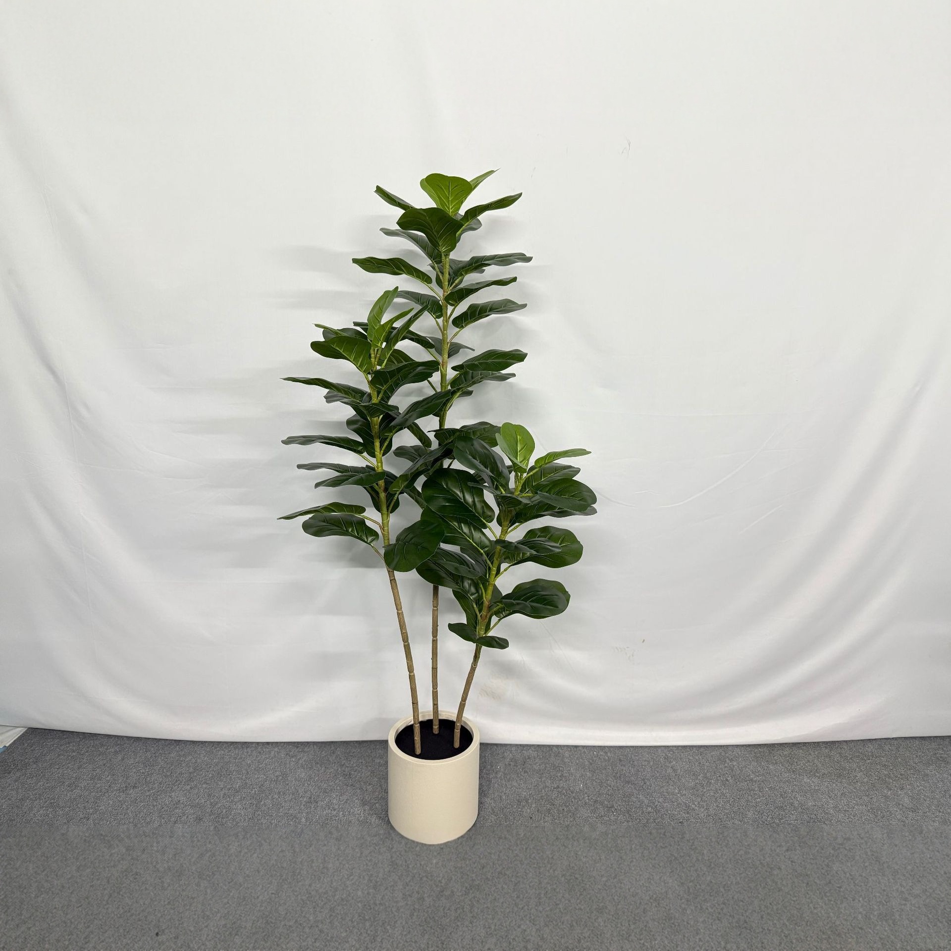 Artificial Ficus lyrata with white edges, artificial green plants, indoor and outdoor ornaments, home decoration, office ornaments details Picture