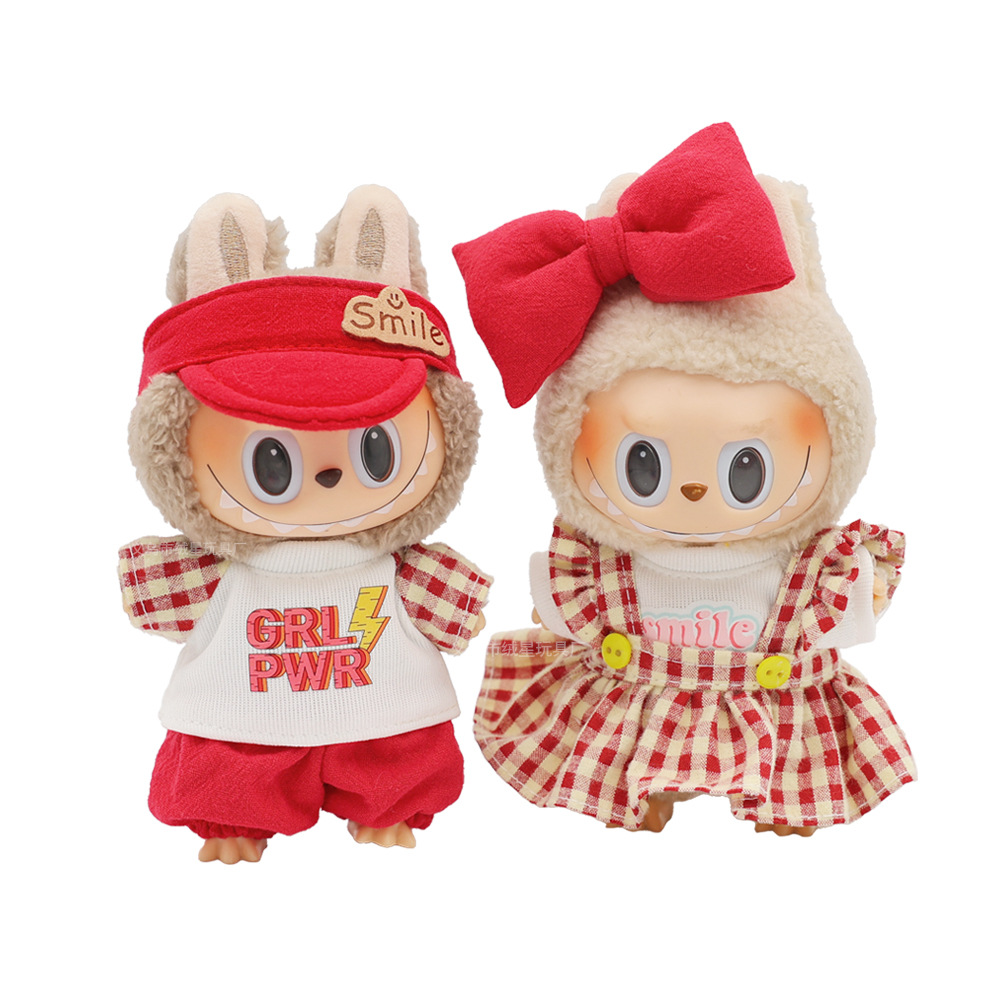 Cute Labrador dress, cartoon T-shirt, baseball cap, sweet bow princess dress, romantic red couple's set Item Picture