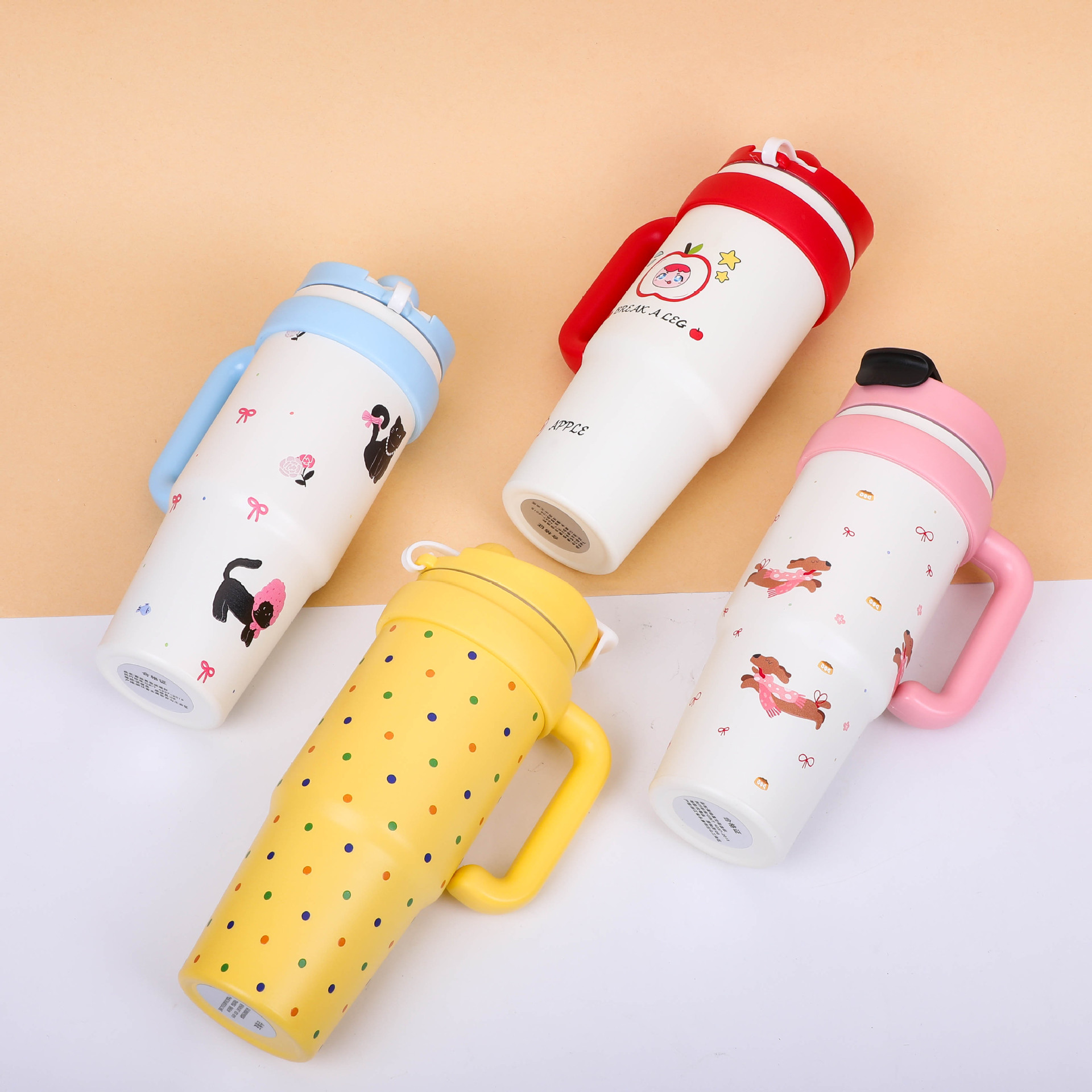 大容量冰霸杯高颜值双饮手柄杯316不锈钢大容量保温保冷杯批发