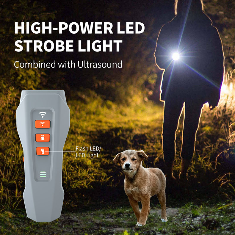The grey and black ultrasonic anti-barking device is a pet training anti-barking wonder with silent remote control adjustment Application Scenario