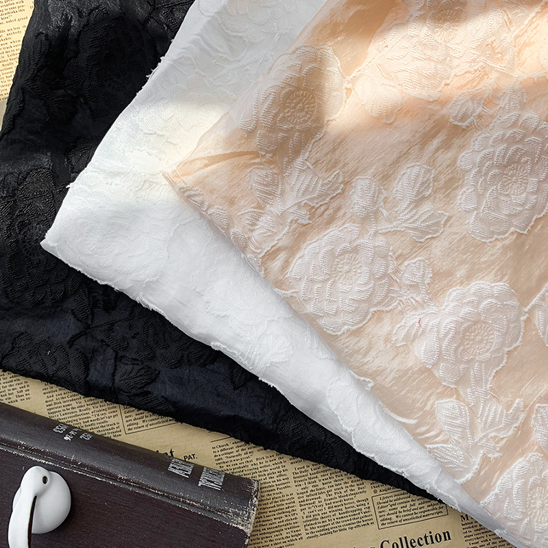 布料儿童日韩/皮革辅料/烫金布料/蕾丝网底布/纯棉麻白裙可做蓝染白底实物图