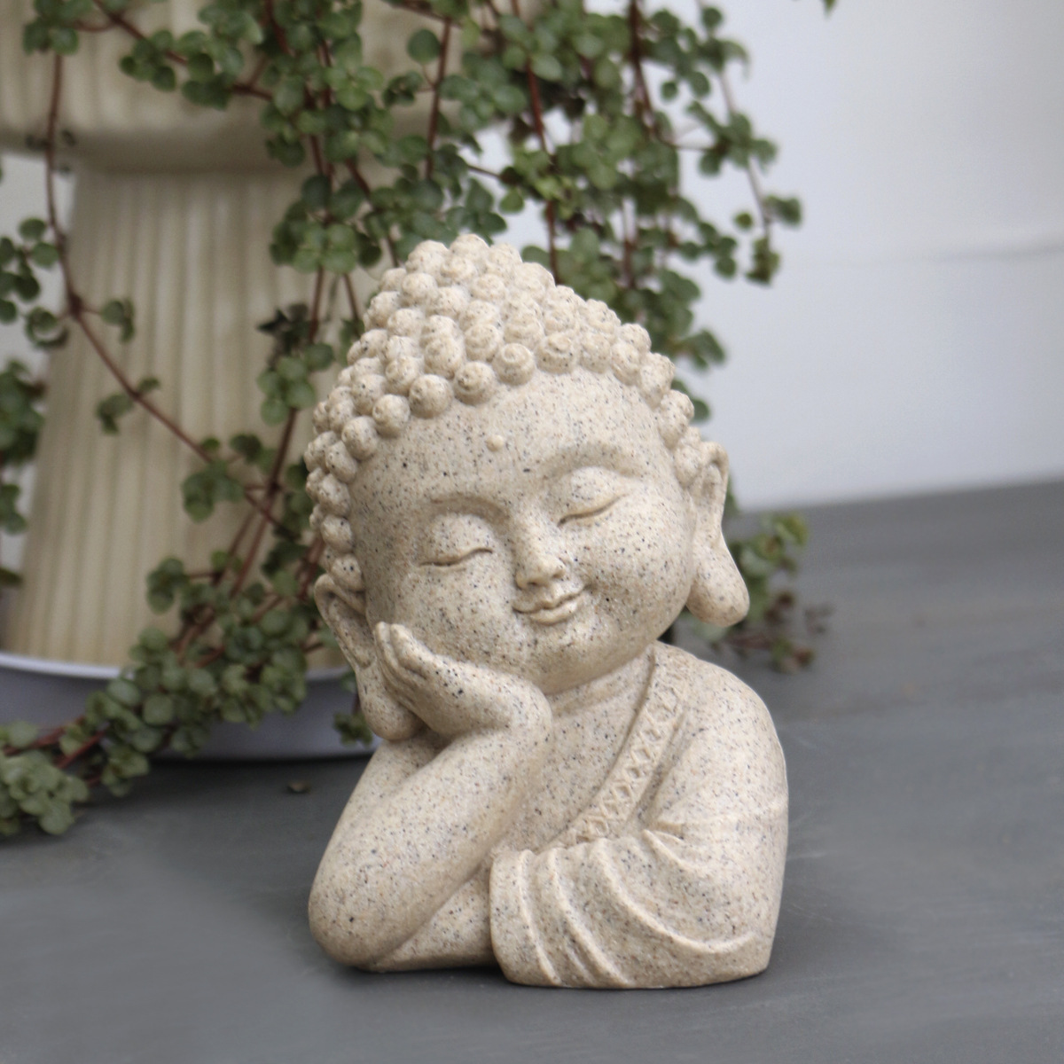 New Amazon imitation stone sleeping posture Buddha statue figurines, home desktop decorations, resin garden ornaments and handicrafts details Picture