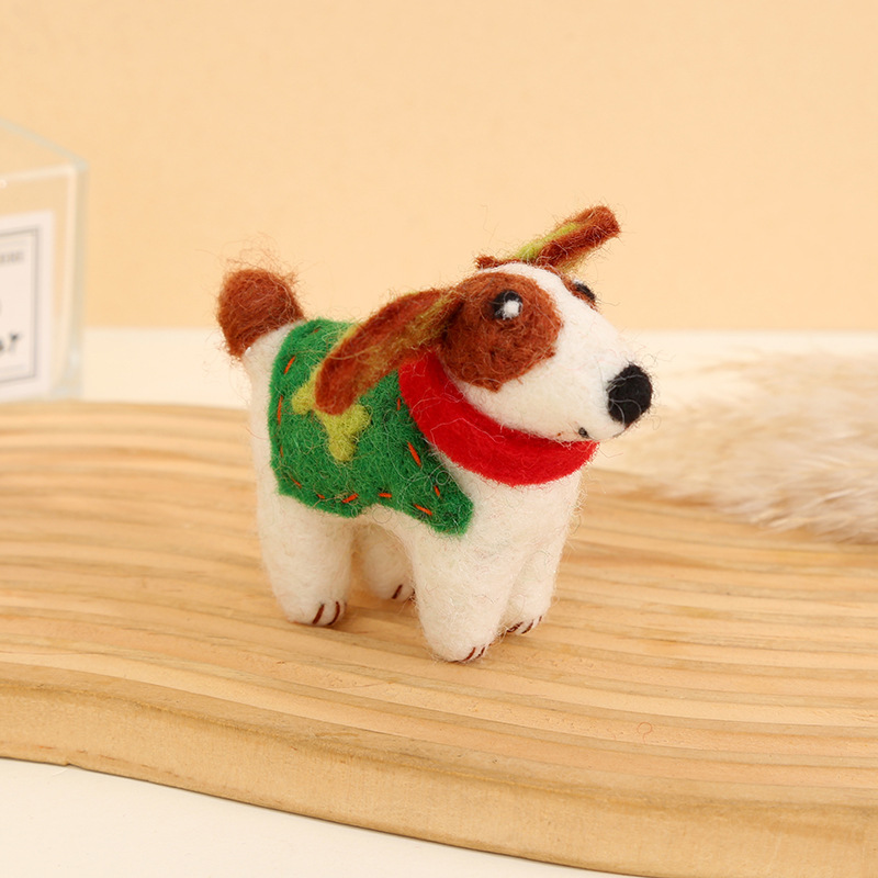 原创手工"鸡飞狗跳"羊毛毡挂件玩偶创意包包挂饰原创动物挂饰批发细节图