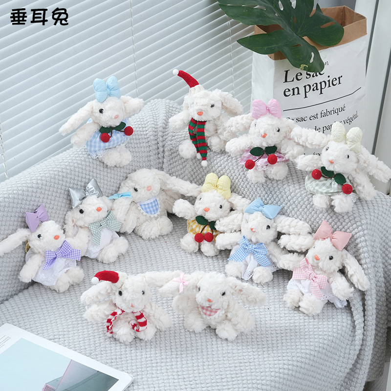 Ear-hanging rabbit toy pendants, bags, cute keychains, plush little dolls, dolls, children's gifts, dolls wholesale