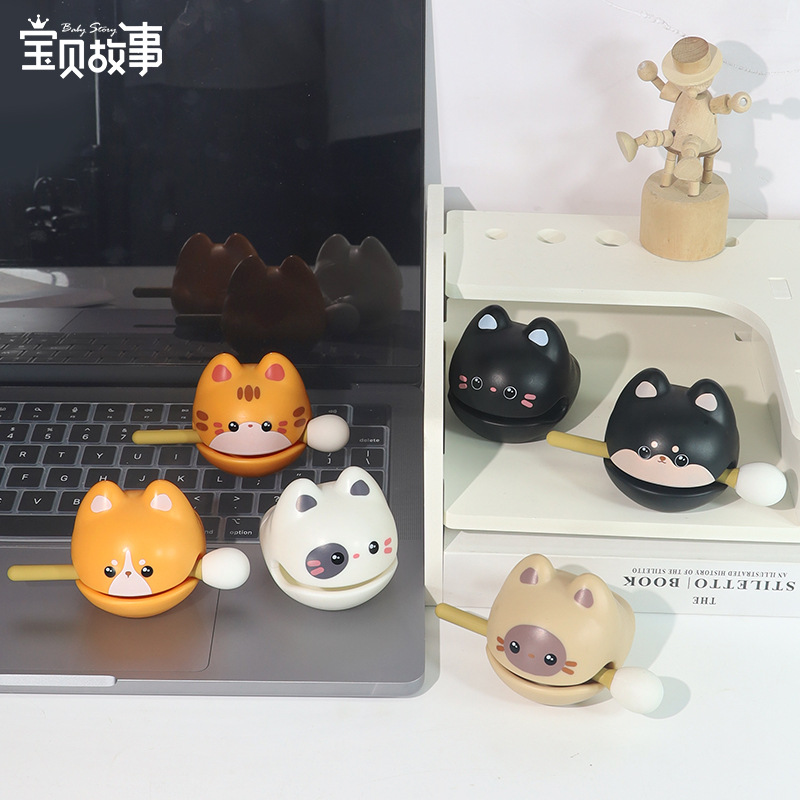 批发解压小木鱼摆件办公桌面情绪治愈好物可爱佛系木鱼敲打小礼物产品图