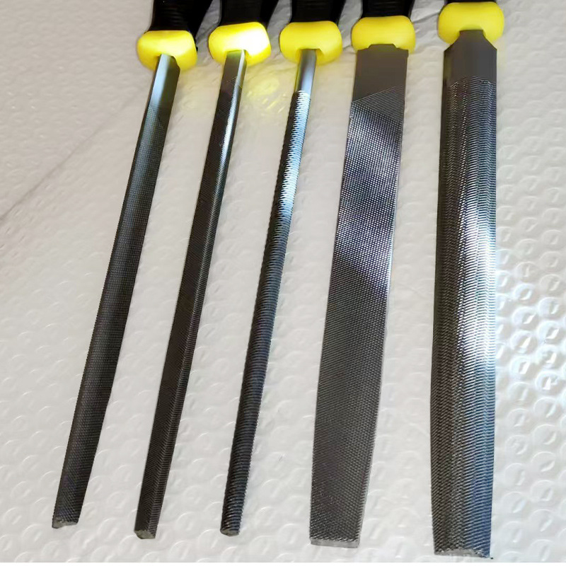 Steel files with handles, multi-specification fitters, five types of files, flat files, triangular semi-circular files, square files, files, grinding tools Specification image