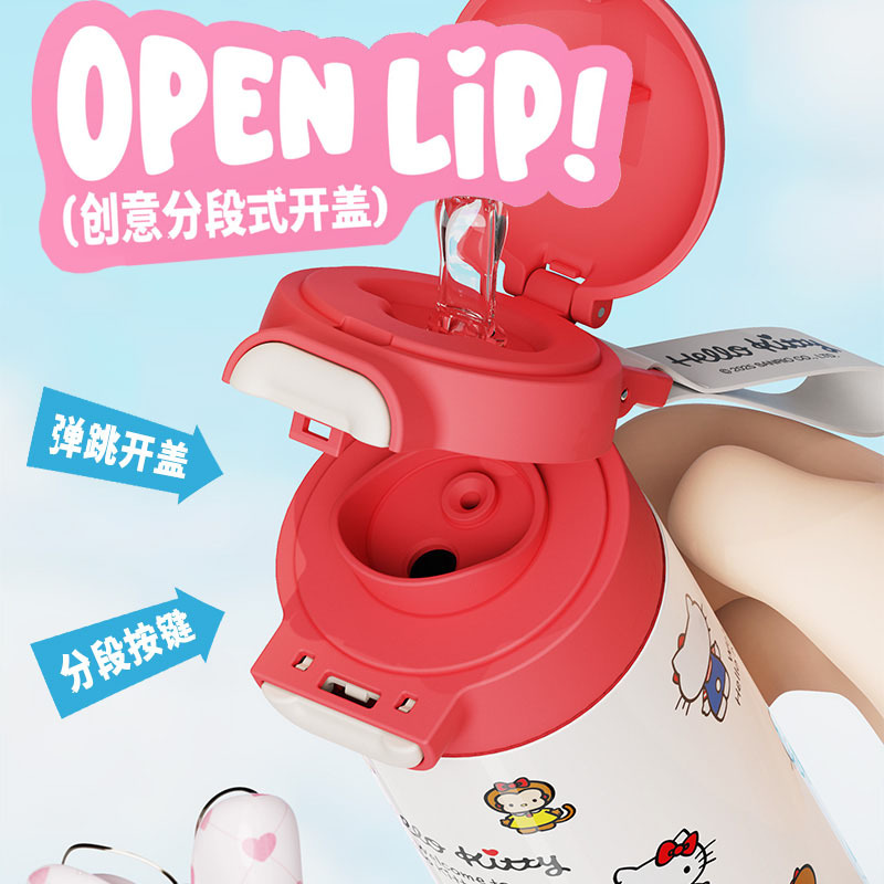 Sanrio Hello Kitty children's insulated Cup, portable straw cup, 316 stainless steel, high appearance level water cup, student cup Application Scenario