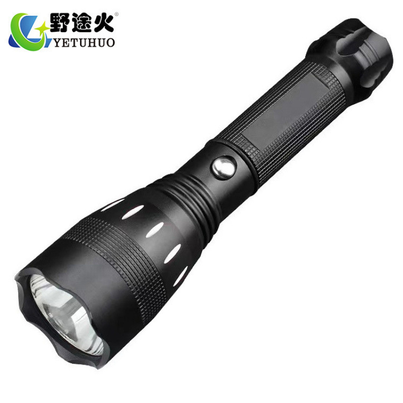Free Logo Old Model Flashlight, Large Light Cup, Focused Aluminum Alloy Led High-Intensity Charging Lamp, Household Flashlight Application Scenario