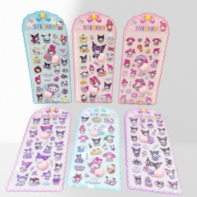 Cartoon peach pinching stickers, creative 3D bubble stickers, decorative stickers, stress-relieving stickers, reward stickers details Picture