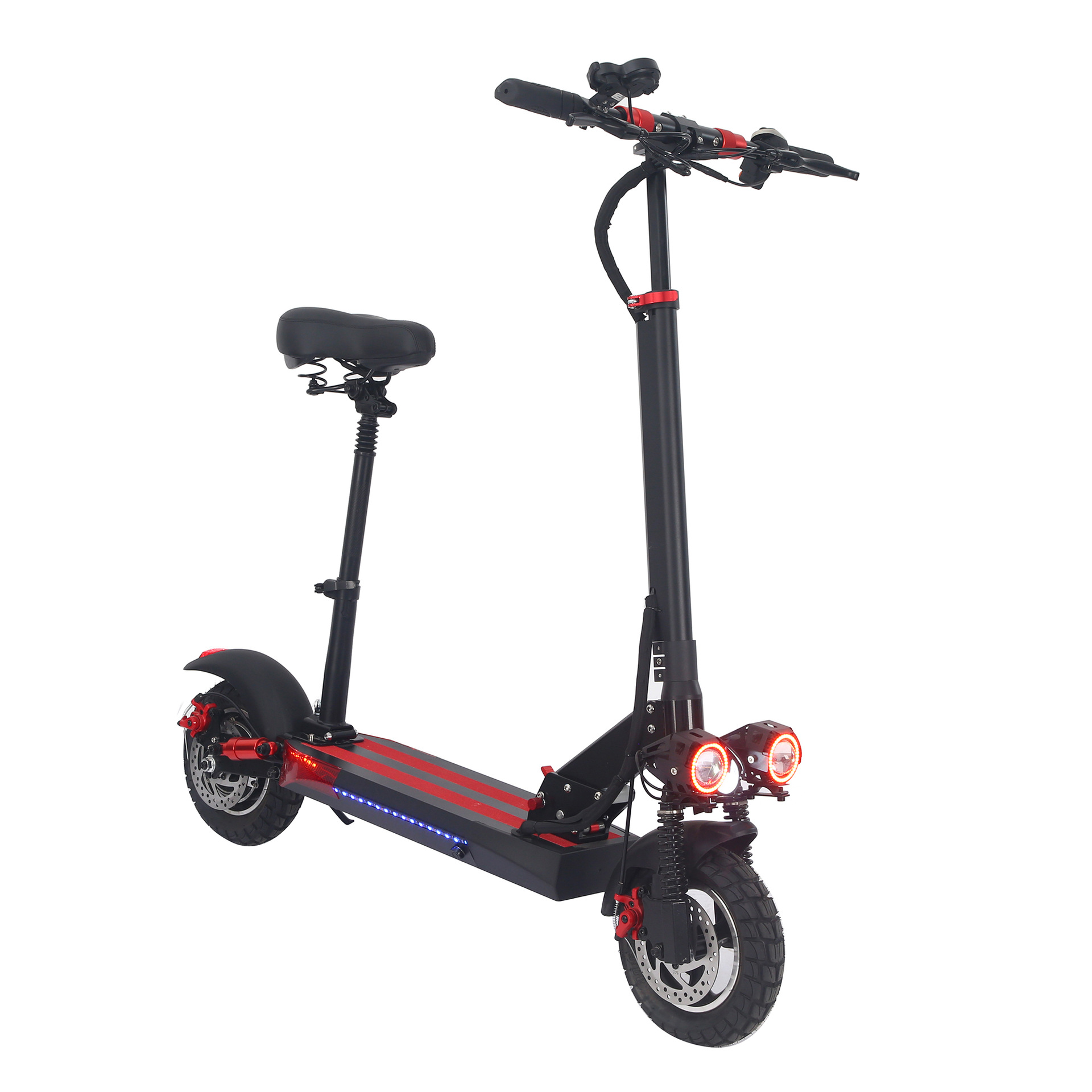 A new 10-inch adult electric scooter for foreign trade, a foldable outdoor portable transportation vehicle with cool color lights details Picture