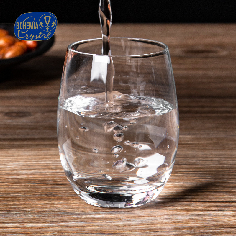 Czech imported lead-free crystal glass cups, thickened and simple style, high-temperature resistant and heat-resistant glass cups, wholesale for home and hotel use Specification image