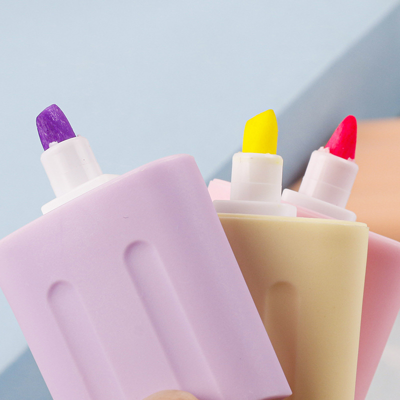 Creative ice cream highlights Highlighters, marker pens, light-colored eye-protecting colored pens, candy-colored marker pens, three-dimensional strokes Specification drawing