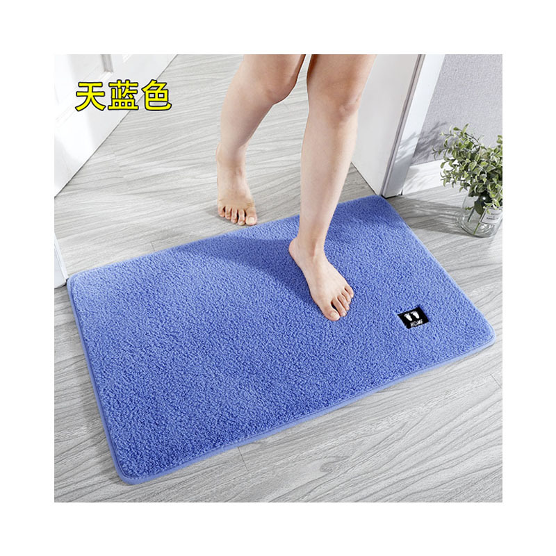 卫生间地垫门口吸水耐脏浴室防滑垫加厚毛绒厕所进门脚垫可机洗白底实物图