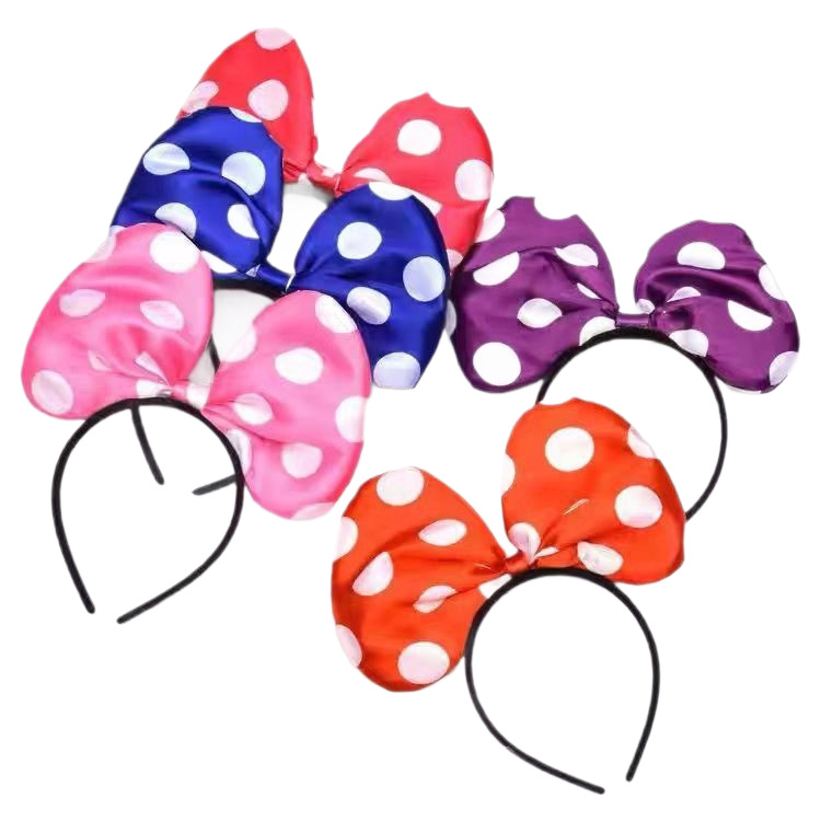 Luminous Korean version bow headband, glittering Minnie hair band, hair clip, concert props, children's street stall wholesale supply Item Picture
