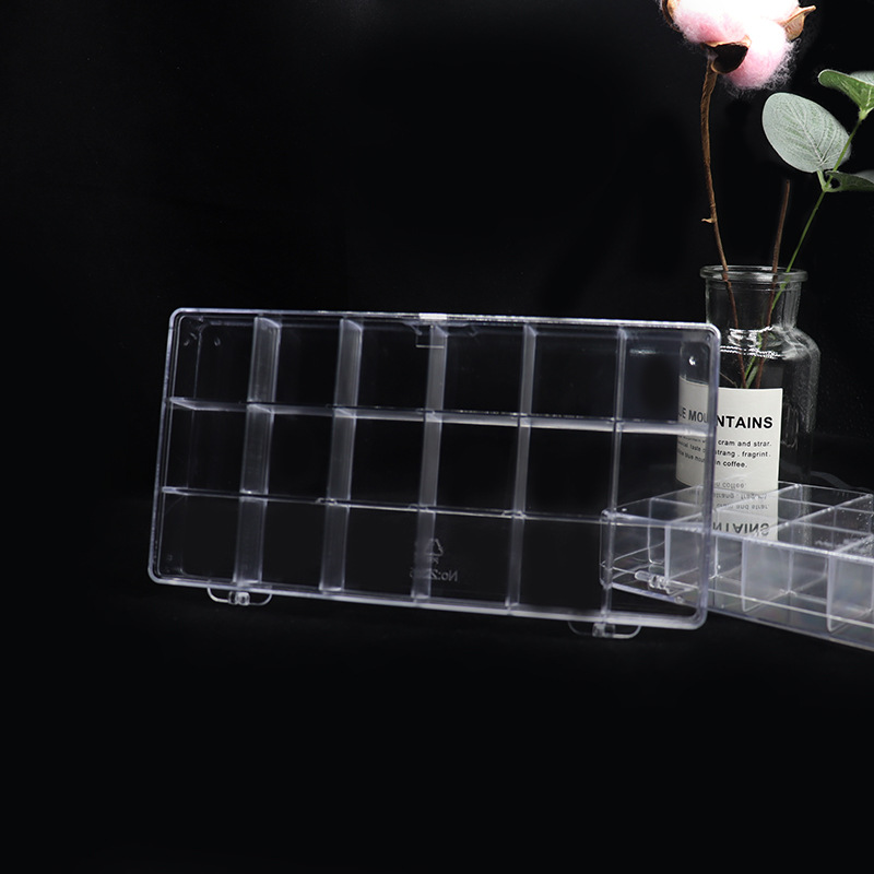 PS透明18格多格收纳盒串珠塑料包装盒防尘源头厂家现货批发