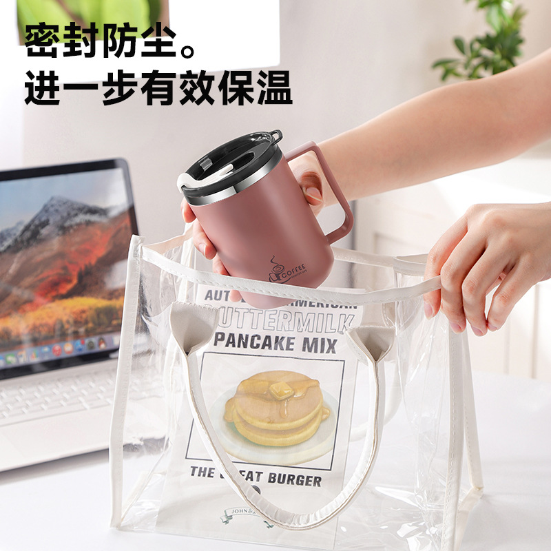 304 stainless steel anti-drop mug with lid, student dormitory milk cup, men's and women's household water cup, office coffee cup Specification image