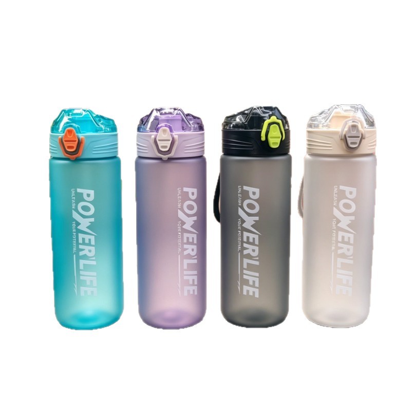 New portable plastic water cup with scale, large-capacity sports water bottle, and fitness space cup for male and female students Item Picture