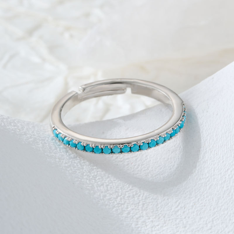 A light luxury, simple and high-end single-row zircon open ring, versatile for commuting, whitening, adjustable index finger ring ring Application Scenario