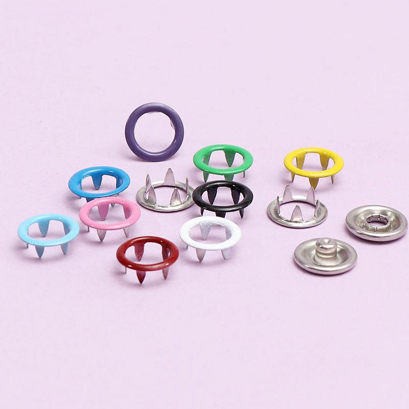 Colorful five-prong buttons, snap buttons, baby buttons without sewing, nail buttons, baby clothes buttons, hidden buttons, invisible solid, hollow mother-and-child buttons Application Scenario