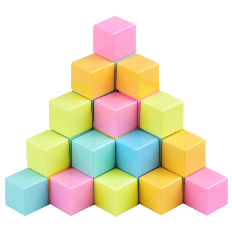 磁性正方体积木模型磁力正方形小方块立体几何体小学生数学教具白底实物图