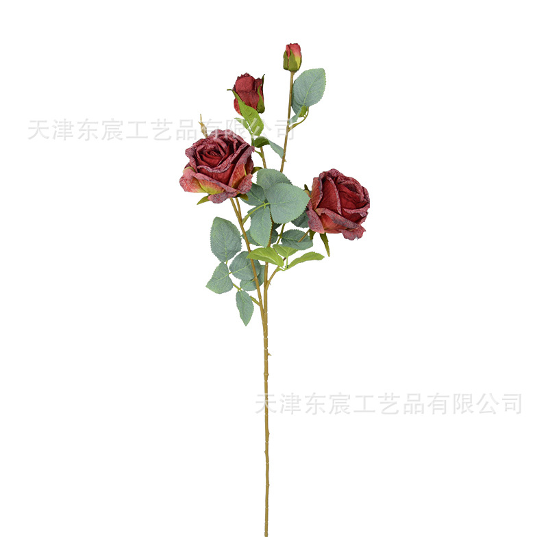 仿真花DIY发饰配件/假花/5朵塑膠花/仿真花/假花批发白底实物图
