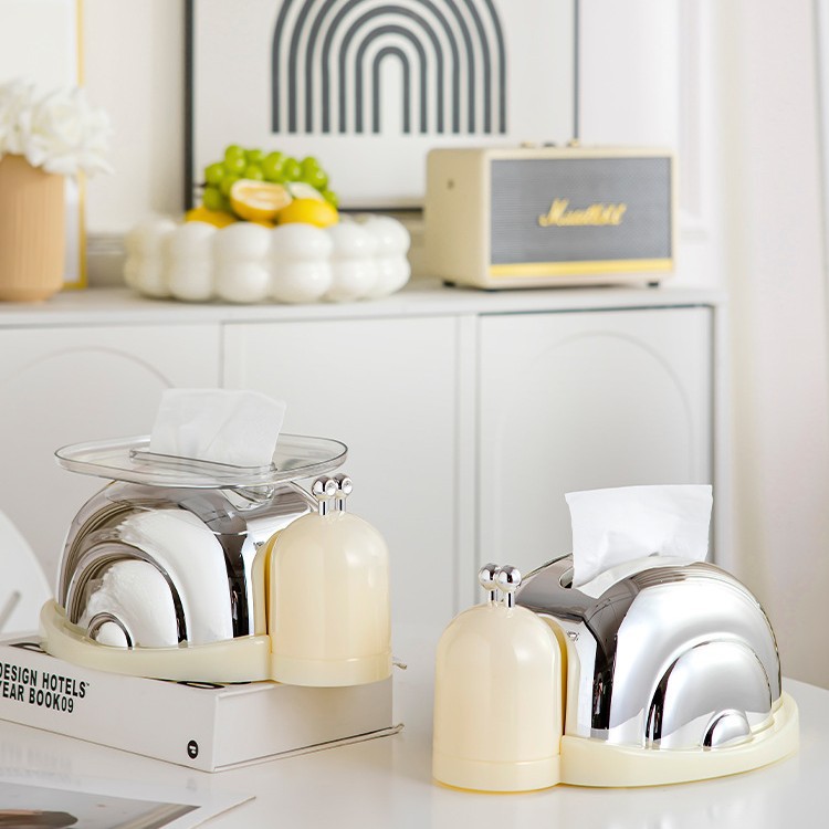 Creative kitchen desktop tissue box, living room light luxury cartoon cute snail ceramic dining table tissue box, household wholesale details Picture
