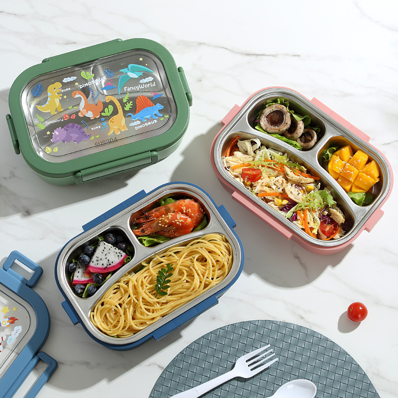 304 stainless steel insulated lunch box, specially designed for primary and secondary school students, children's lunch box, bring meals to work, credit grid lunch box Application Scenario