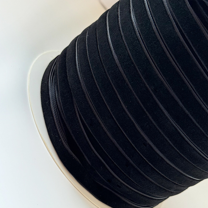 黑色单面植绒带天鹅绒丝绒织带 发饰蝴蝶结服装丝带圣诞节装饰带产品图