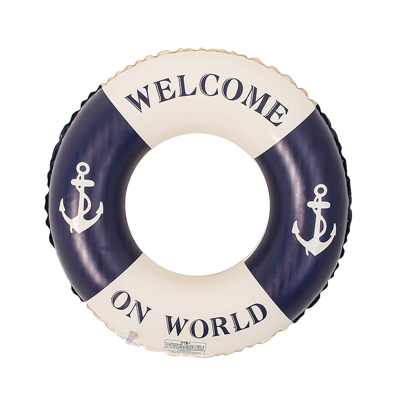 Pirate style anchor swimming rings in stock, thickened material, adult and children's armpit rings, retro color-blocking ocean-style swimming rings Item Picture