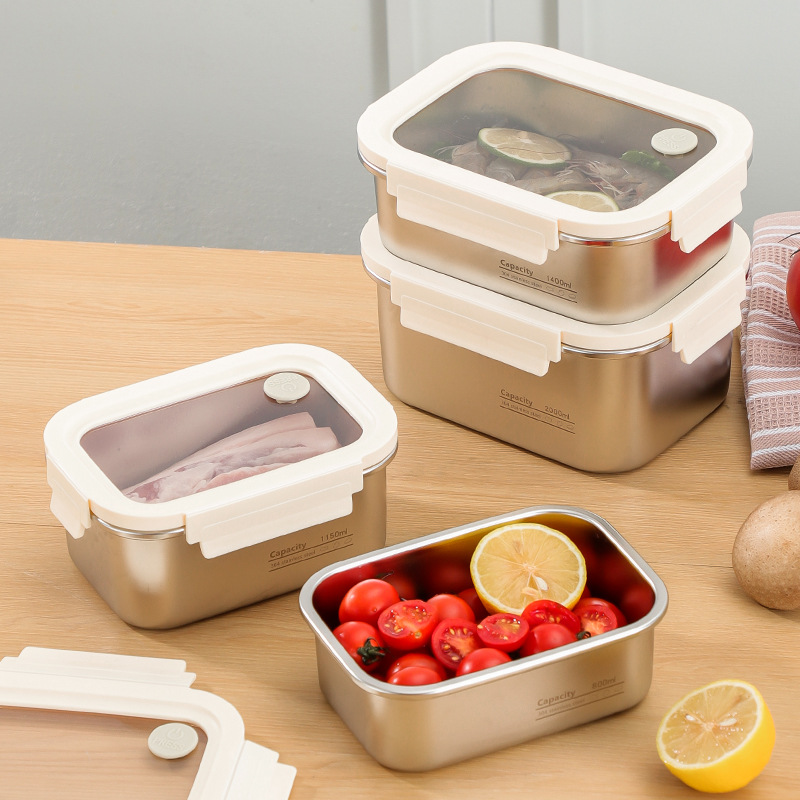 Lingteng acero inoxidable crisper caja de almuerzo portátil comida alimenticia camping caja de frutas para niños de escuela primaria bento caja de comida con tapa Application Scenario