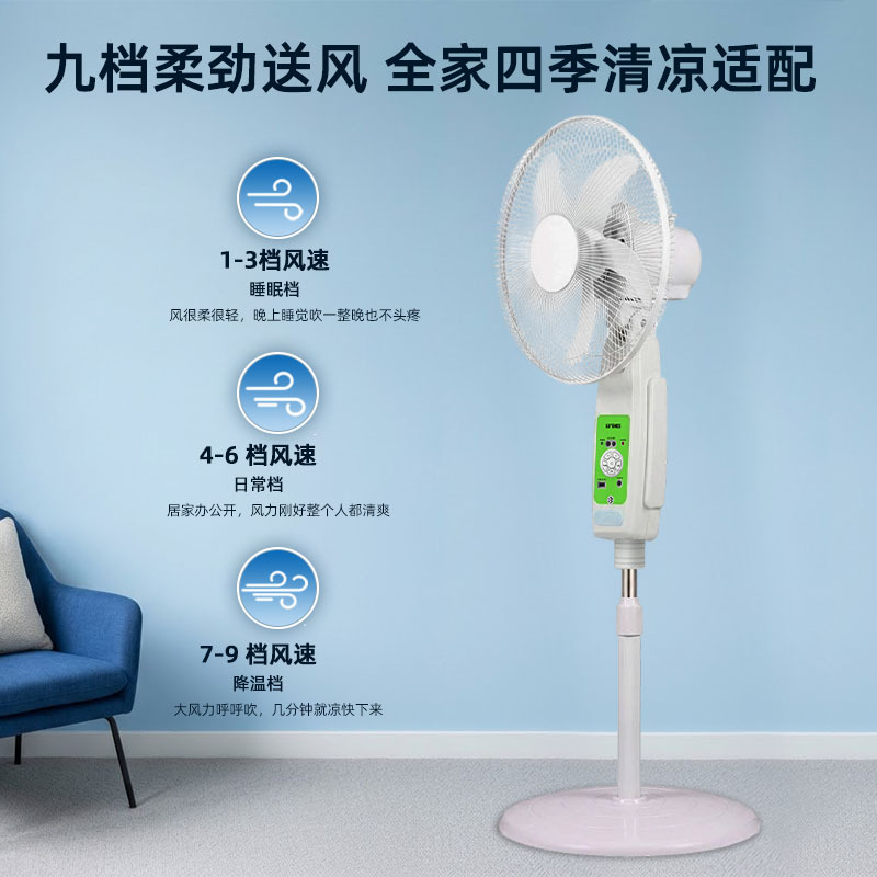 Multifuncional blanco solar swing head humidificación ventilador eléctrico verano fresco silencioso ahorro de energía ventilador doméstico Application Scenario