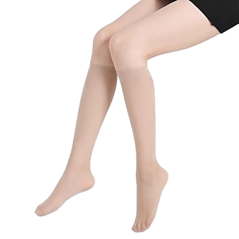 Silk stockings, women's crystal leg beauty stockings, the perfect slimming leg accessory, summer long, thin, anti-slip stockings, flesh-colored mid-calf anti-snagging silk calves Item Picture