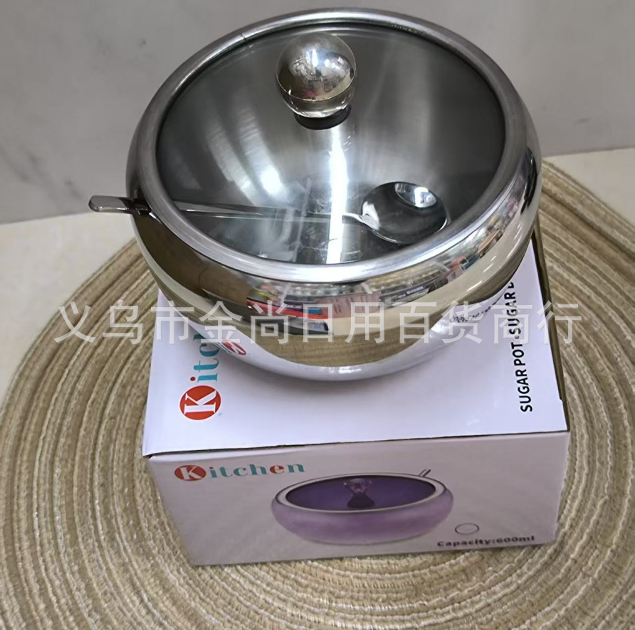 Stainless steel 304 material sugar jar, seasoning jar, spice seasoning bottle, seasoning box, condiment bottle, household kitchen seasoning box