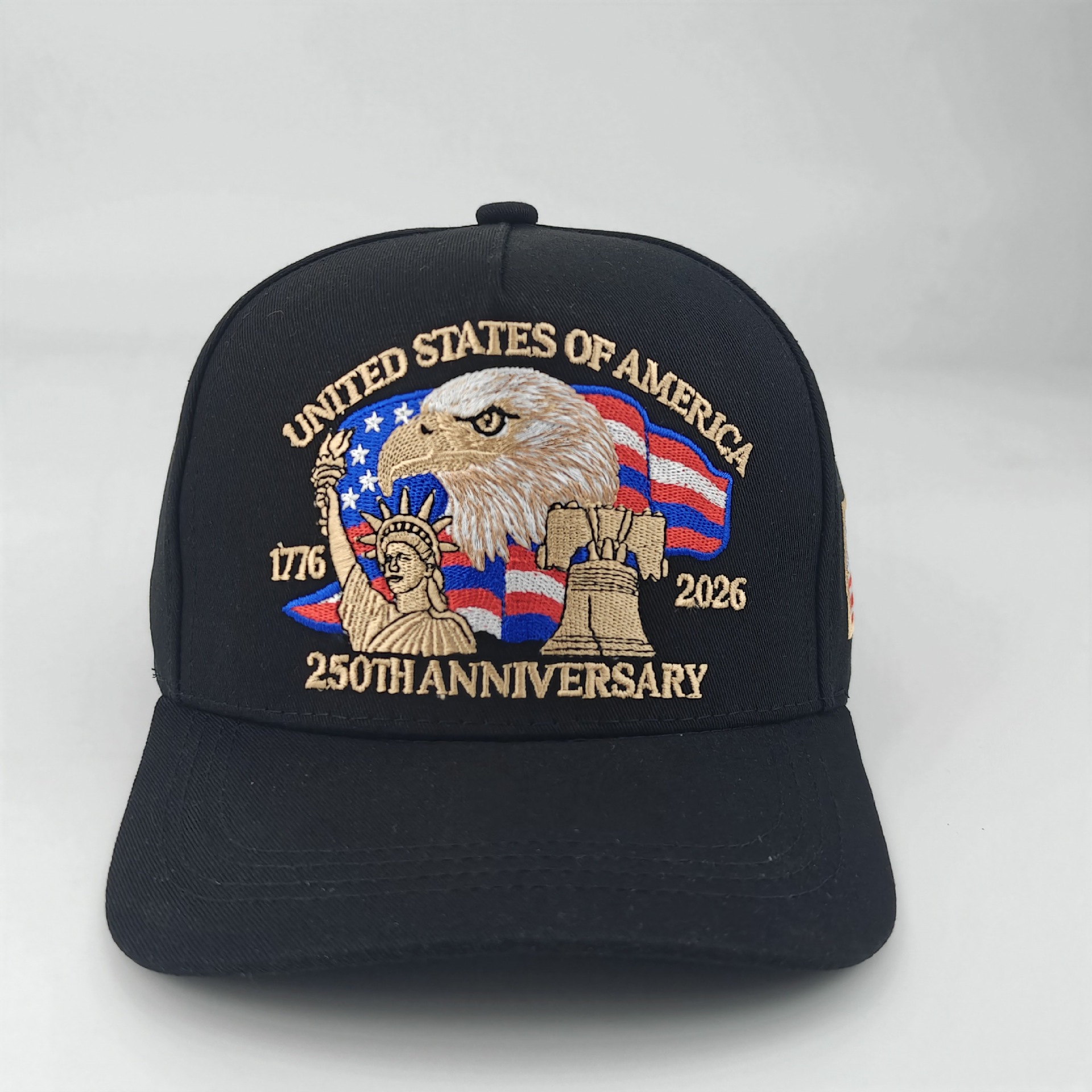 New in-stock American 250th anniversary commemorative baseball cap, three-dimensional embroidered commemorative cap, cross-border headband baseball cap Specification image
