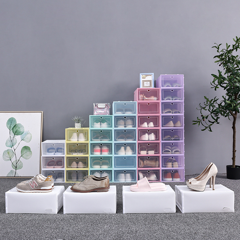 Thickened transparent shoe box, moisture-proof and dust-proof shoe storage box, Japanese-style shoe box, simple plastic drawer-style storage shoe box details Picture