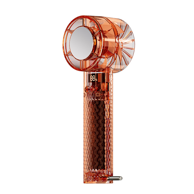 The new transparent ice pack fan with a 100-speed high wind force is a usb turbine portable cooling handheld small fan Item Picture