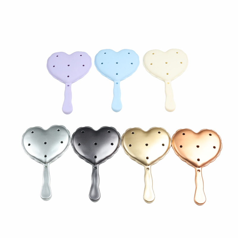 Baihe Colorful DIY Heart-shaped handheld Mirror Portable Makeup Mirror Gift Fashionable and compact beauty tool Item Picture